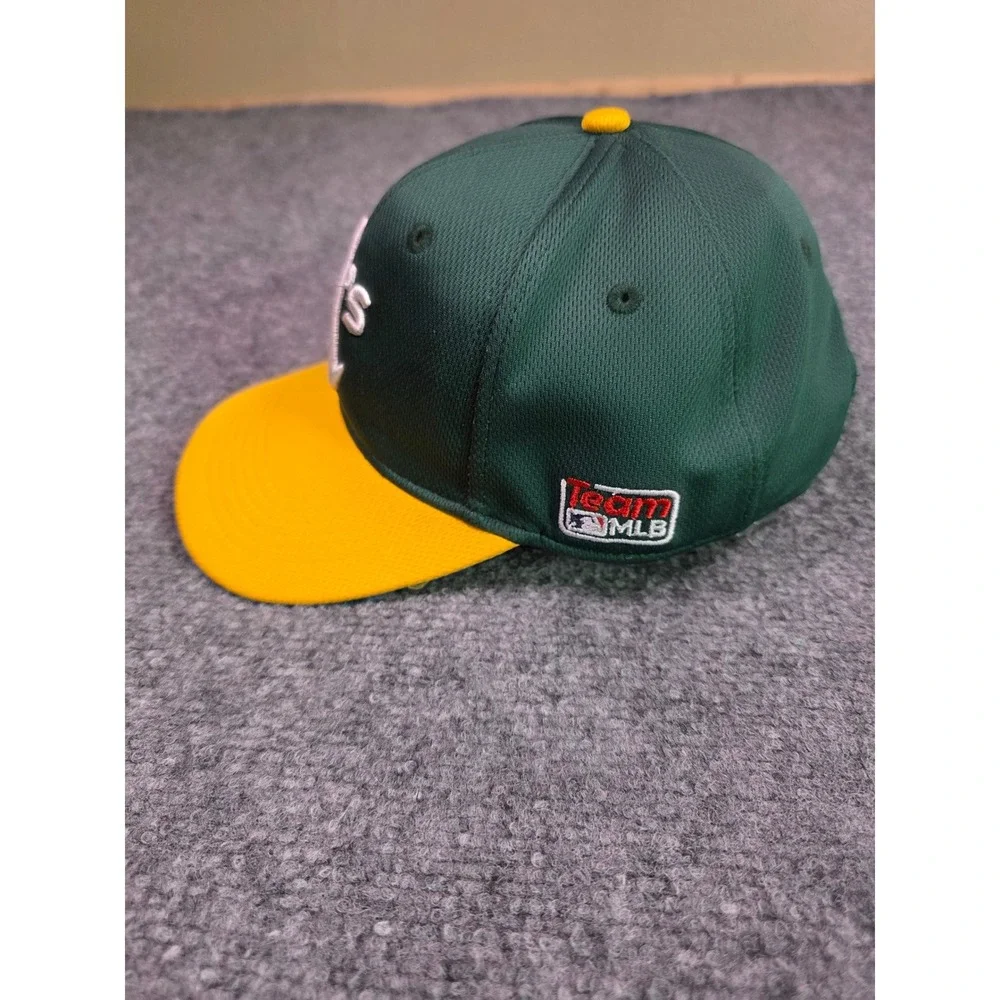 OC Sports Oakland Athletics Hat Youth OSFA Green Yellow MLB Baseball Cap - Picture 4 of 6